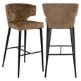 Taylor Barstool - Brandy Fusion and Black - Fabric and Metal