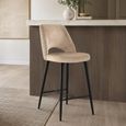 Tabitha Counter Stool - Trendy Nature and Black - Fabric and Metal