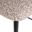 Dantes Counter Stool - Curved Back - Natural Geo and Black - Fabric and Metal
