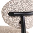 Dantes Counter Stool - Curved Back - Natural Geo and Black - Fabric and Metal