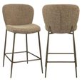 Odarby Counter Stool - Brown Tweed - Fabric and Metal