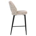 Tabitha Counter Stool - Trendy Nature and Black - Fabric and Metal