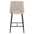 Tabitha Counter Stool - Trendy Nature and Black - Fabric and Metal