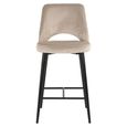 Tabitha Counter Stool - Trendy Nature and Black - Fabric and Metal