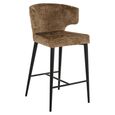 Taylor Counter Stool - Curved Back - Brandy and Black - Fabric and Metal