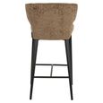 Taylor Counter Stool - Curved Back - Brandy and Black - Fabric and Metal