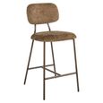 Xenia Counter Stool - Set of 2 - Brandy Fusion - Fabric and Metal