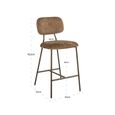 Xenia Counter Stool - Set of 2 - Brandy Fusion - Fabric and Metal