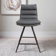 Nobo Swivel Counter Stool - Set of 2 - Grey - Faux Leather