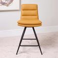 Nobo Swivel Counter Stool - Set of 2 - Ochre - Faux Leather