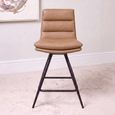 Nobo Swivel Counter Stool - Set of 2 - Tan - Faux Leather