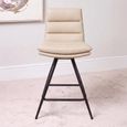 Nobo Swivel Counter Stool - Set of 2 - Taupe - Faux Leather