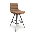 Nobo Swivel Bar Stool - Set of 2 - Tan - Faux Leather