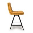 Nobo Swivel Counter Stool - Set of 2 - Ochre - Faux Leather