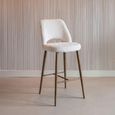 Delphine Cream Fabric Counter Stool with Back