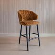 Indigo Gold Fabric Counter Stool with Back