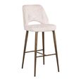 Delphine Cream Fabric Barstool with Back
