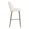 Delphine Cream Fabric Barstool with Back