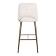 Delphine Cream Fabric Barstool with Back