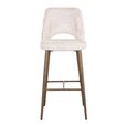 Delphine Cream Fabric Barstool with Back