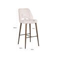 Delphine Cream Fabric Barstool with Back