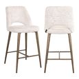 Delphine Cream Fabric Counter Stool with Back