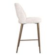Delphine Cream Fabric Counter Stool with Back