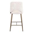Delphine Cream Fabric Counter Stool with Back