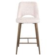 Delphine Cream Fabric Counter Stool with Back
