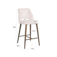 Delphine Cream Fabric Counter Stool with Back