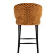 Indigo Gold Fabric Barstool with Back
