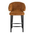Indigo Gold Fabric Barstool with Back