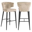 Taylor Beige Barstool with Black Legs