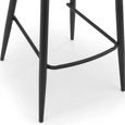 Luxe Barstool - Set of 2 - Curved Back - Blue Velvet and Black - Fabric and Metal