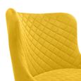 Luxe Barstool - Set of 2 - Curved Back - Mustard Velvet and Black - Fabric and Metal