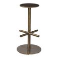 Barstool - Set of 2 - Round - Pedestal Base - Antique Brass - Metal