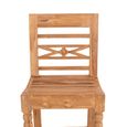 Flower Barstool - Set of 2 - Natural - Teak Wood