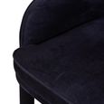 Perry Barstool - with Armrest - Set of 2 - Curved Back - Black Velvet - Fabric and Metal