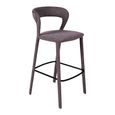 Toledo Barstool - Set of 2 - Curved Back - Grey - Fabric and Metal