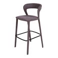 Toledo Barstool - Set of 2 - Curved Back - Grey - Fabric and Metal
