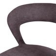 Toledo Barstool - Set of 2 - Curved Back - Grey - Fabric and Metal