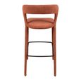 Toledo Barstool - Set of 2 - Curved Back - Terra Brown - Fabric and Metal