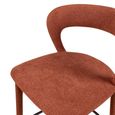 Toledo Barstool - Set of 2 - Curved Back - Terra Brown - Fabric and Metal