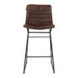 Vancouver Industrial Barstool - Set of 2 - Whiskey Dark Brown and Black - Leather and Metal