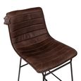Vancouver Industrial Barstool - Set of 2 - Whiskey Dark Brown and Black - Leather and Metal