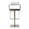 Tempo Barstools - Set of 2 - Adjustable Height - Smoke Grey and Chrome - Fabric and Metal