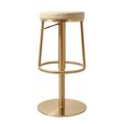 Vibe Barstools - Set of 2 - Adjustable Height - Barley and Gold - Faux Leather and Metal