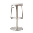 Vibe Barstools - Set of 2 - Adjustable Height - Light Grey and Chrome - Fabric and Metal