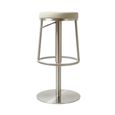 Vibe Barstools - Set of 2 - Adjustable Height - Light Grey and Chrome - Faux Leather and Metal