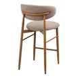 Levanto Counter Chair - Set of 2 - Curved Back - Sand and Natural - Fabric and Wood
